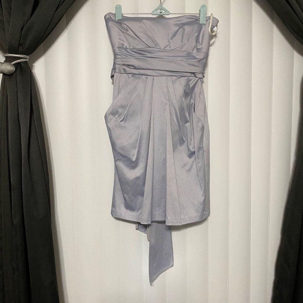 Agaci strapless light baby blue or a light violet dress w/pockets